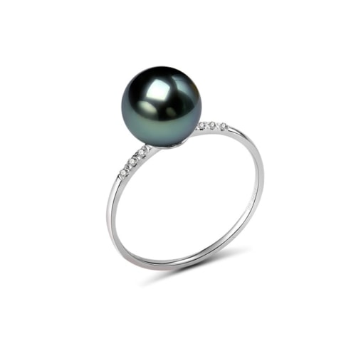 gold ring mit perle aus tahiti und diamanten