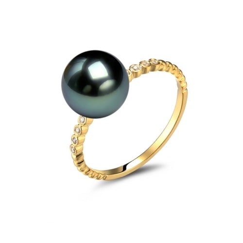 Tahiti Perle ring gold mit Diamenten