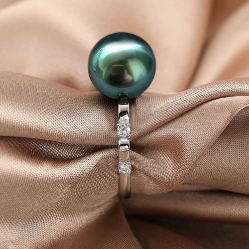 weißgold ring aus perle Tahiti