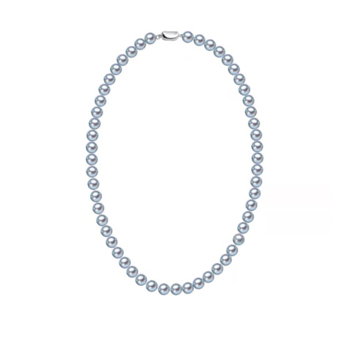 Akopa Perlenkette Silber Grau