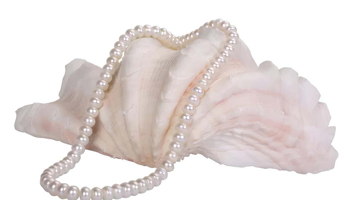 Weiße Perlenkette