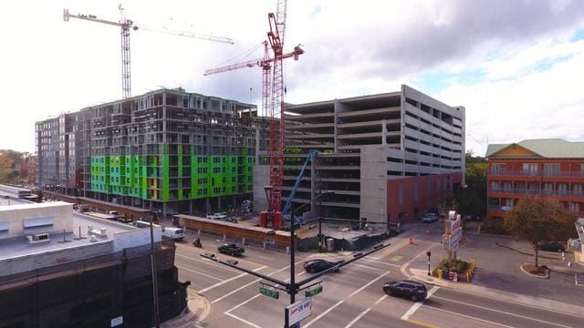 Construction aerial video drone footage example