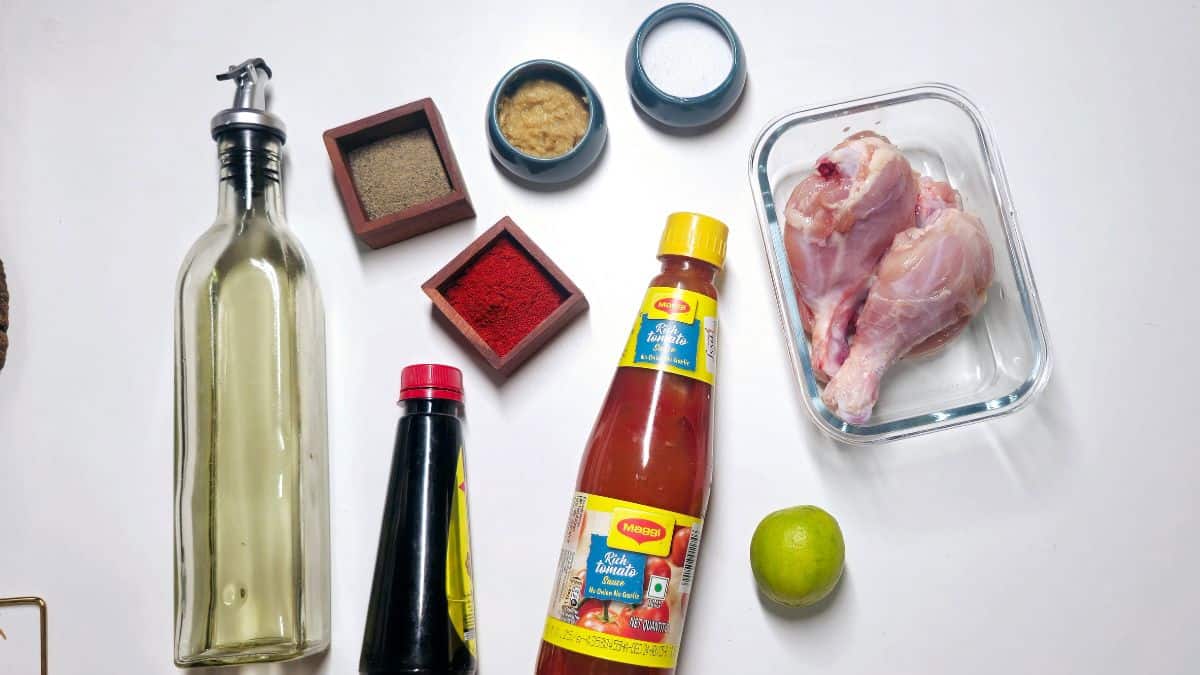 Baked Chicken Leg Recipe first step Baked Chicken Leg Recipe first step: gather the ingredients