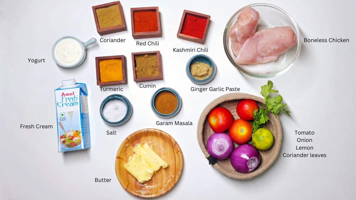 Butter Chicken Recipe Ingredients