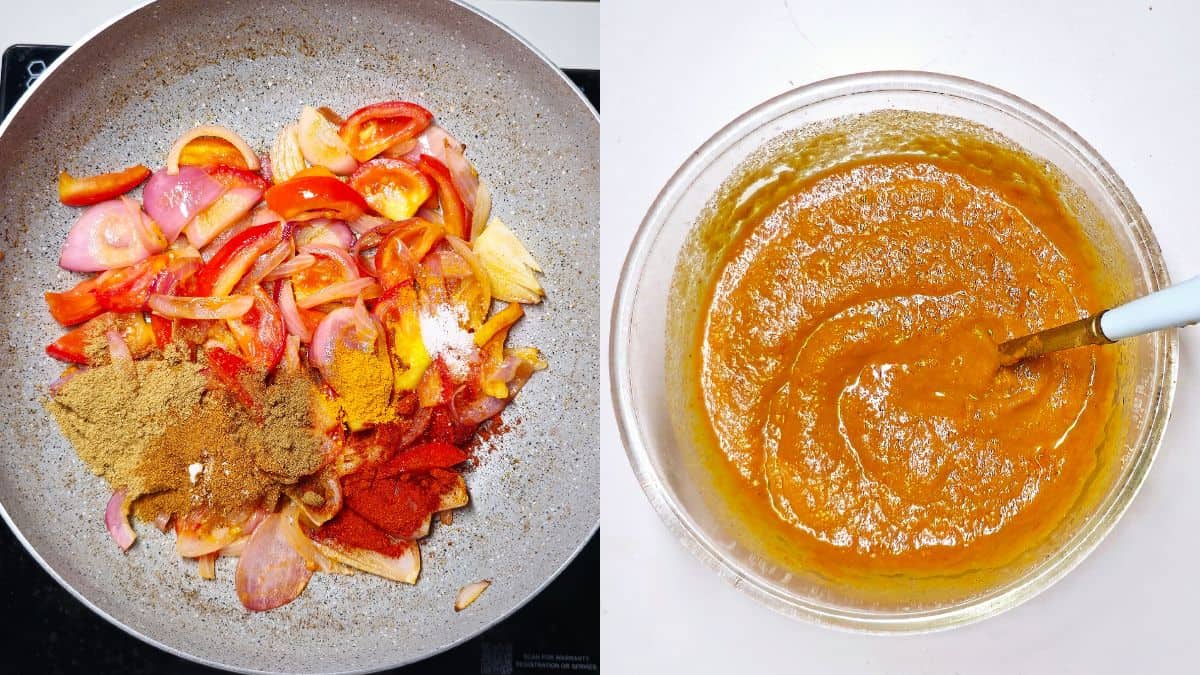 Butter Chicken Recipe Step seven - Add spices, fry and blend it
