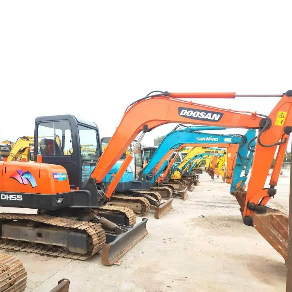 Hydraulic Used Doosan DH55 Excavator For Sale 5.5 Ton Small Digger