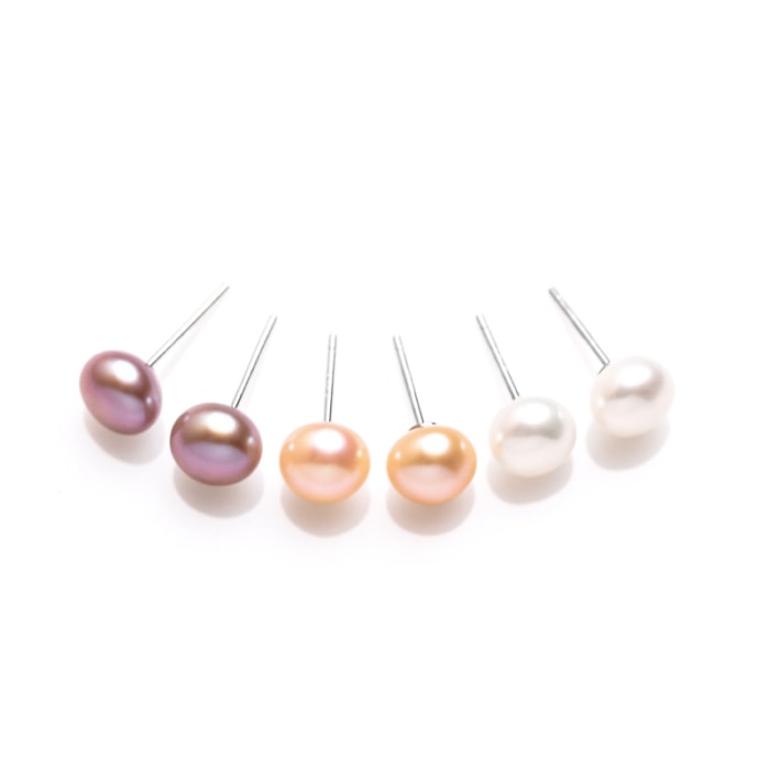 11.0mm AAA runde rosa Süßwasser Perlenohrstecker – Bild 3