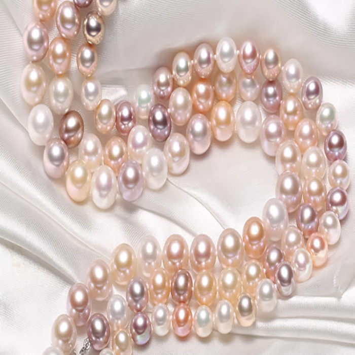 7.5-8.0mm AAA runde multicolor Süßwasserperlen Kette – Bild 2
