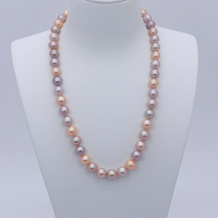 7.5-8.0mm AAA runde multicolor Süßwasserperlen Kette – Bild 6