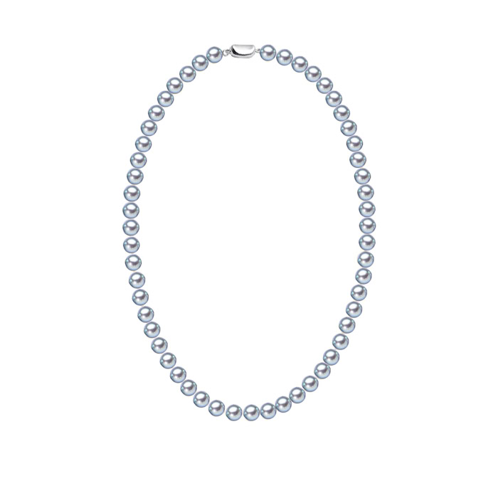 Akopa Perlenkette Silber Grau