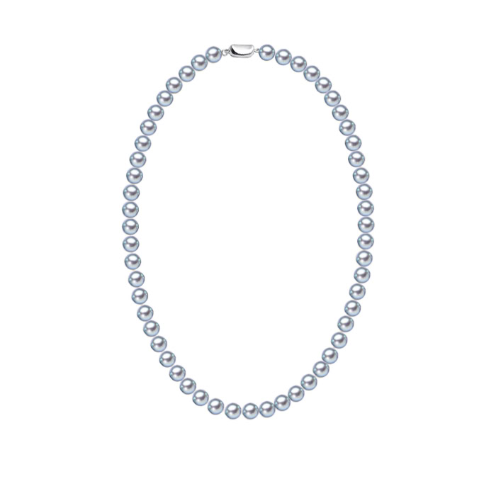 Akopa Perlenkette Silber Grau