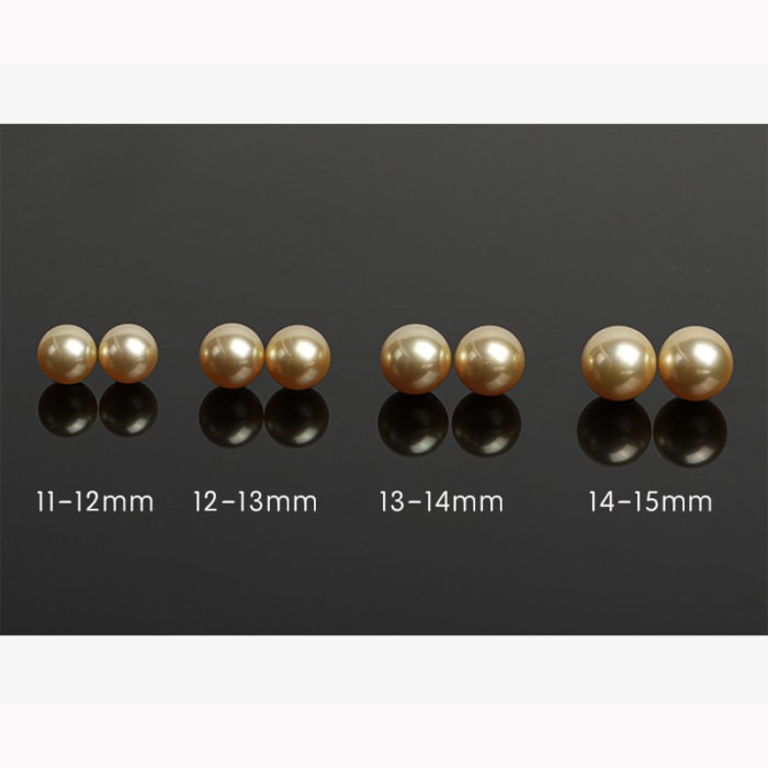 11.0mm AAAA runde goldene Südsee Perlenohrringe mit Diamant – Bild 5