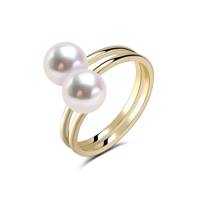 Goldring mit Perlen - Akoya perlenring