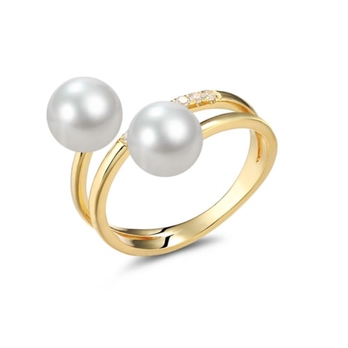 Ring mit Perle gold