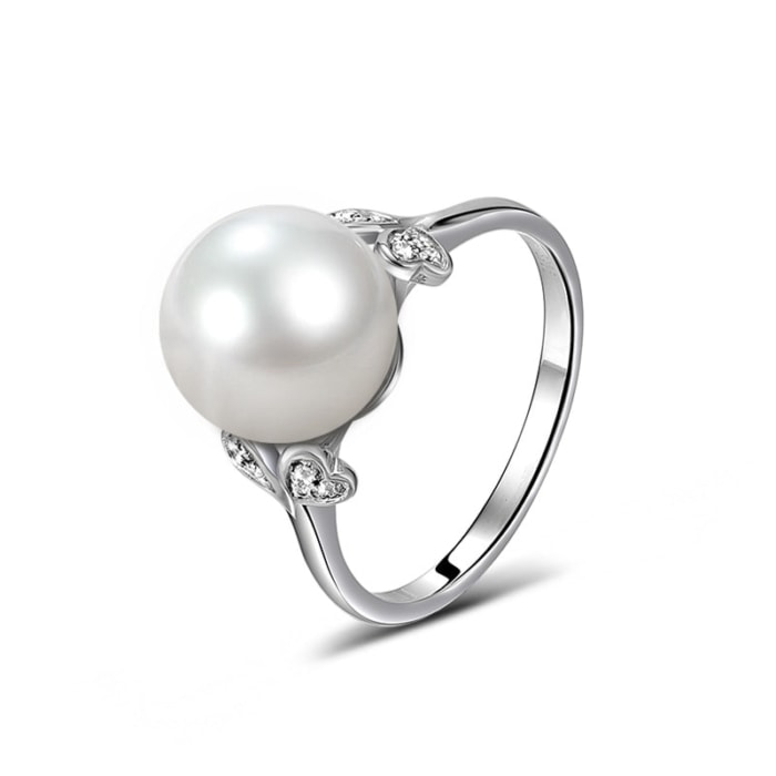 Ring mit Perle aus Akoya Weiβgold