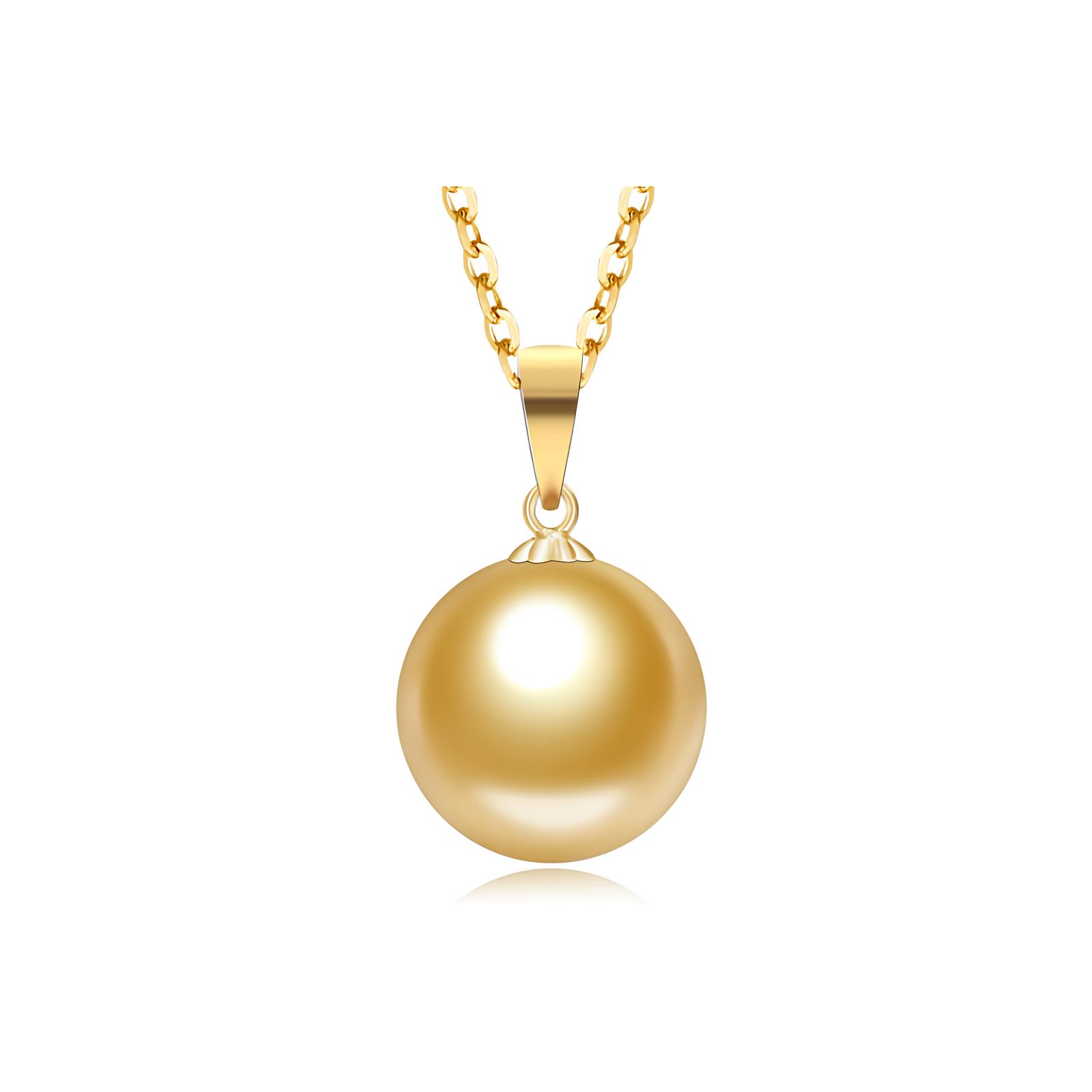 Kettenanhänger mit Perle - goldene Südsee Perle aus 18K Gold