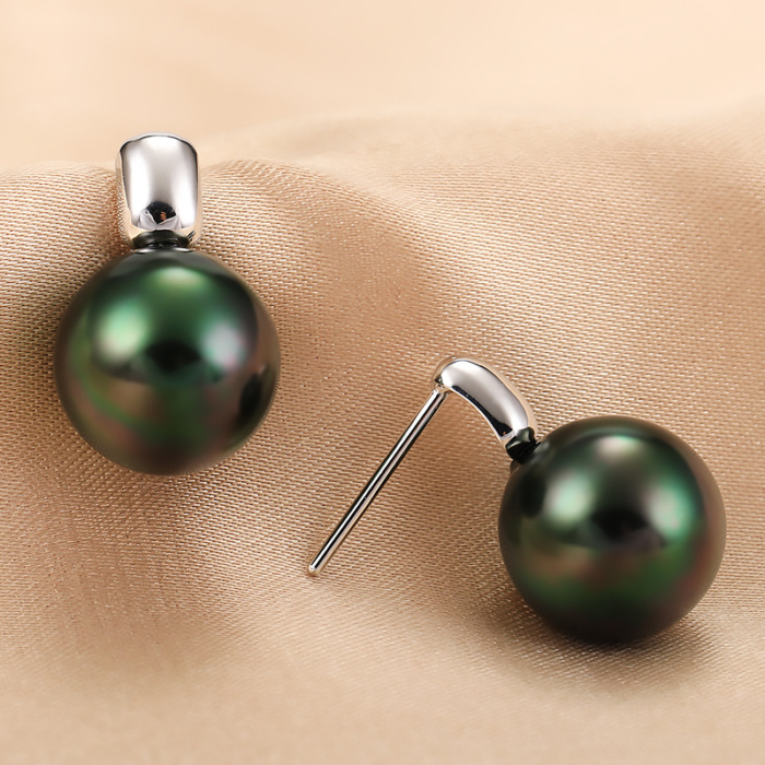 9.0mm AAA runde Tahiti Perlen Ohrstecker – Bild 3