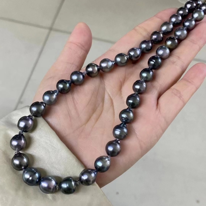 8.0-10.0mm Tahiti Barock Perlenkette – Bild 7