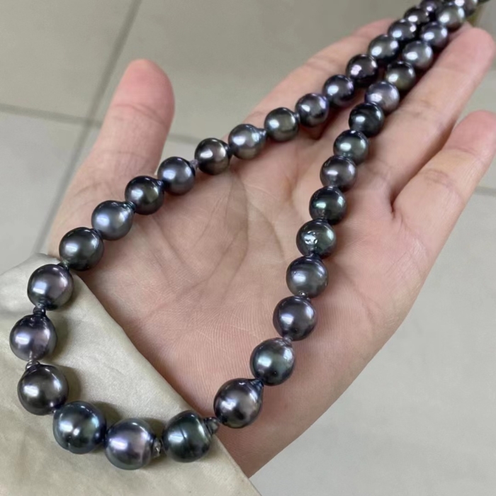 8.0-10.0mm Tahiti Barock Perlenkette – Bild 2