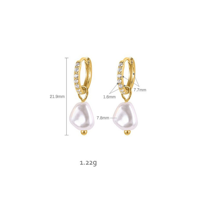 Barocke Perlen Ohrringe mit Zirconia