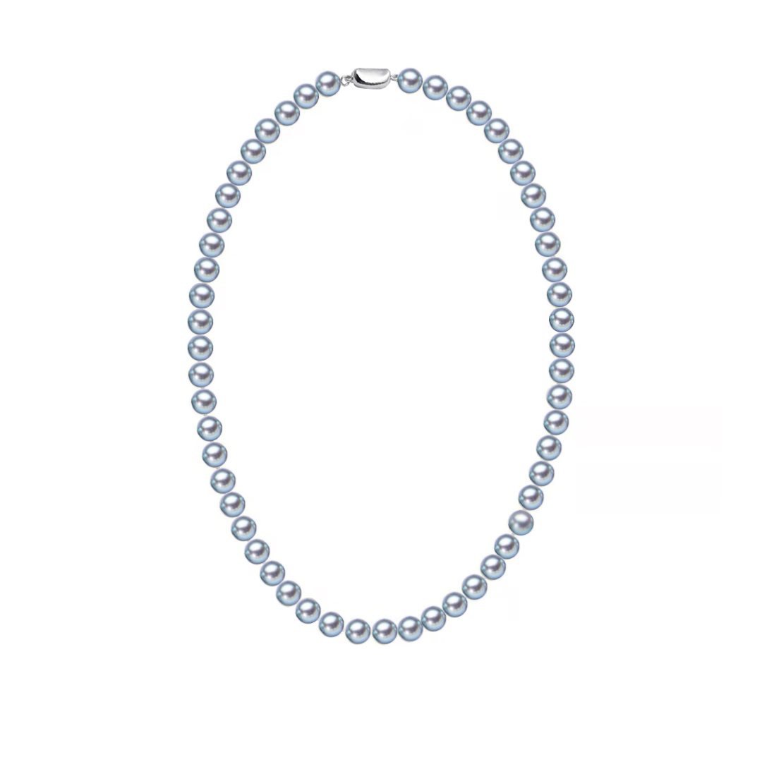 Akopa Perlenkette Silber Grau