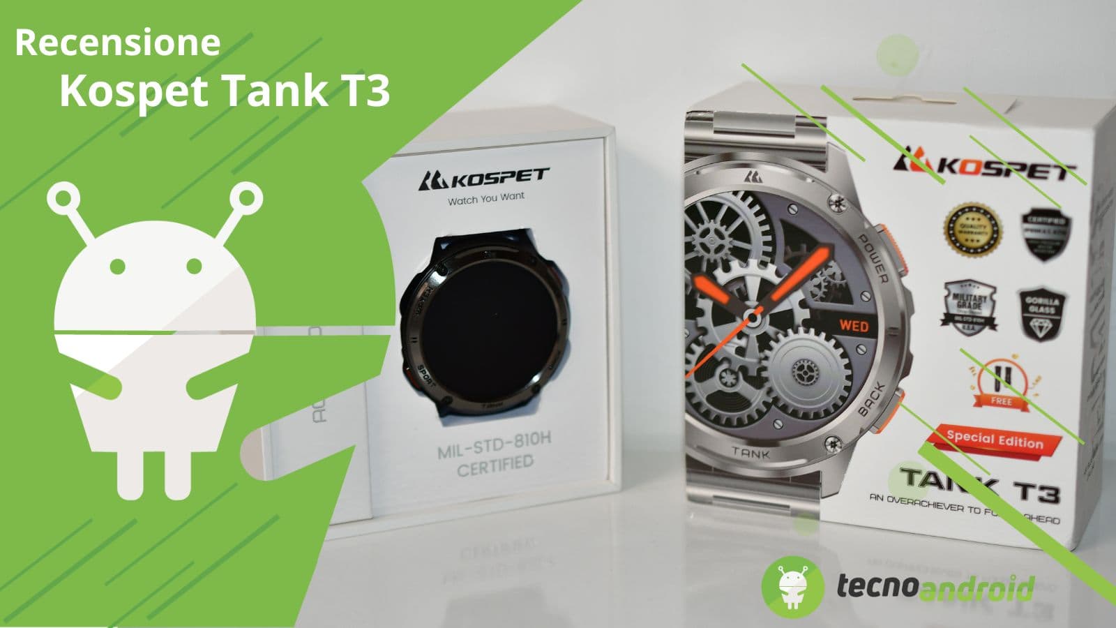 Kospet Tank T3 smartwatch rugged dalla lunga autonomia Recensione TecnoAndroid