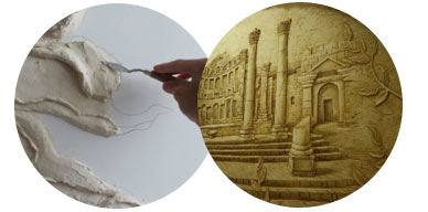 В зависимости от вкуса и мастерства с помощью штукатурки могут быть выполнены различные барельефы