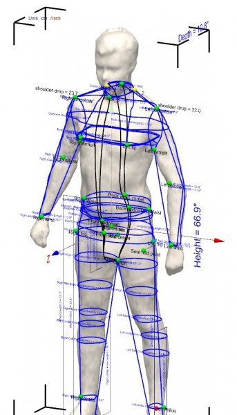 3-D body scanning process. Photo by Arden Reed.