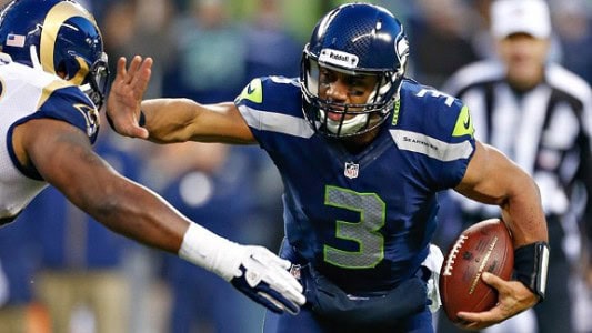 Seahawks Russell Wilson versus St. Louis Rams. Photo Credit: ESPN
