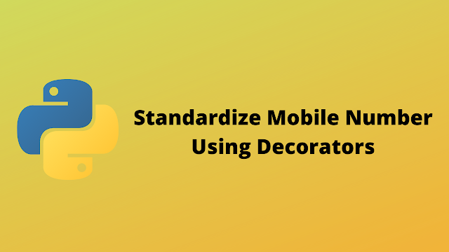 HackerRank Standardize mobile number using decorators solution in python