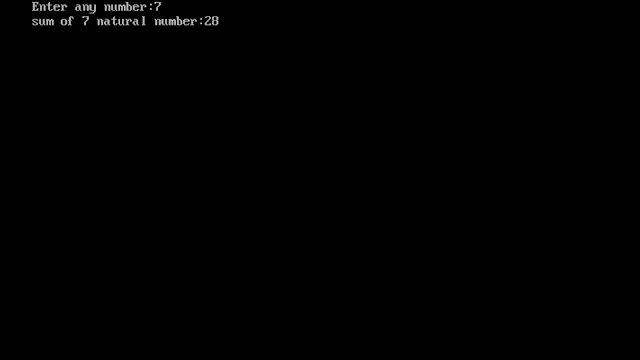 C Program to Print Sum of N Natural Numbers