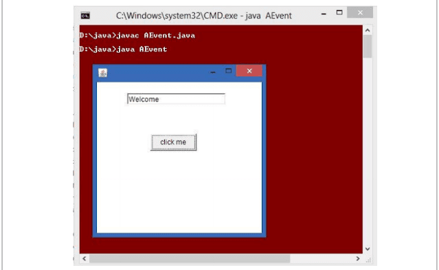Java program to handle an action event