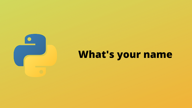 HackerRank What's your name solution in Python