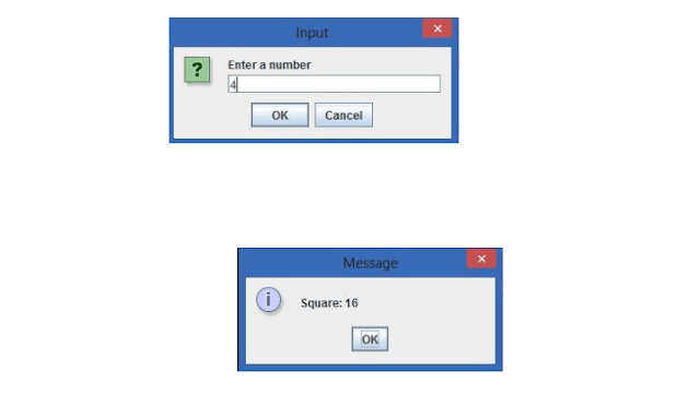 Java swing program to calculate square of a number
