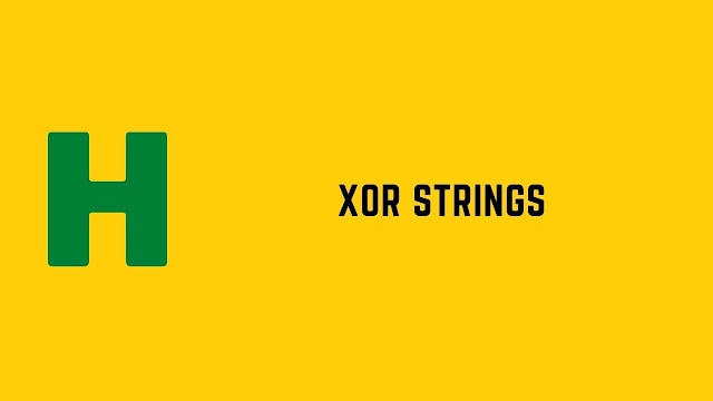 hackerrank XOR strings problem solution