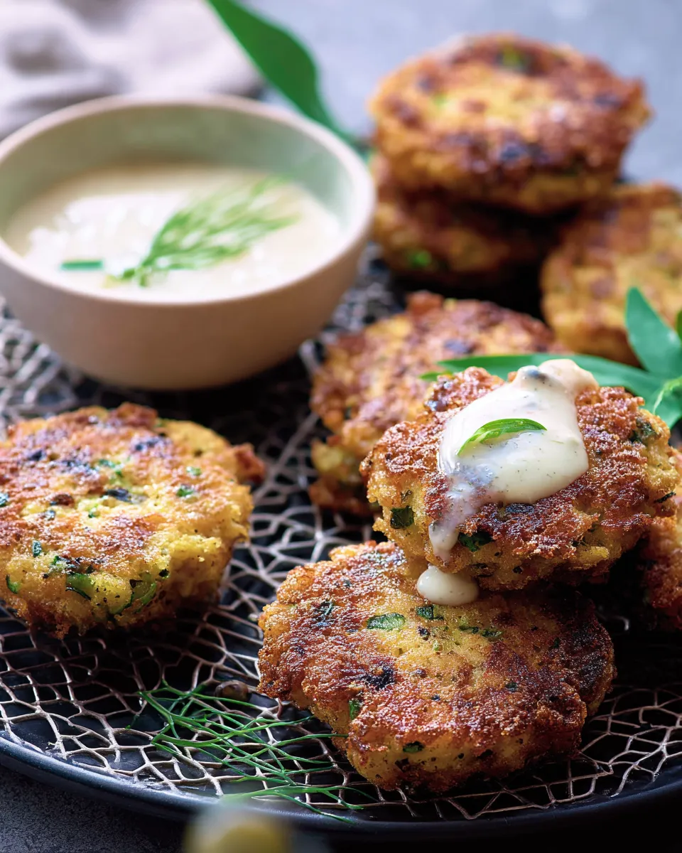 Chickpea Fritters & Tahini Lemon Yogurt Sauce