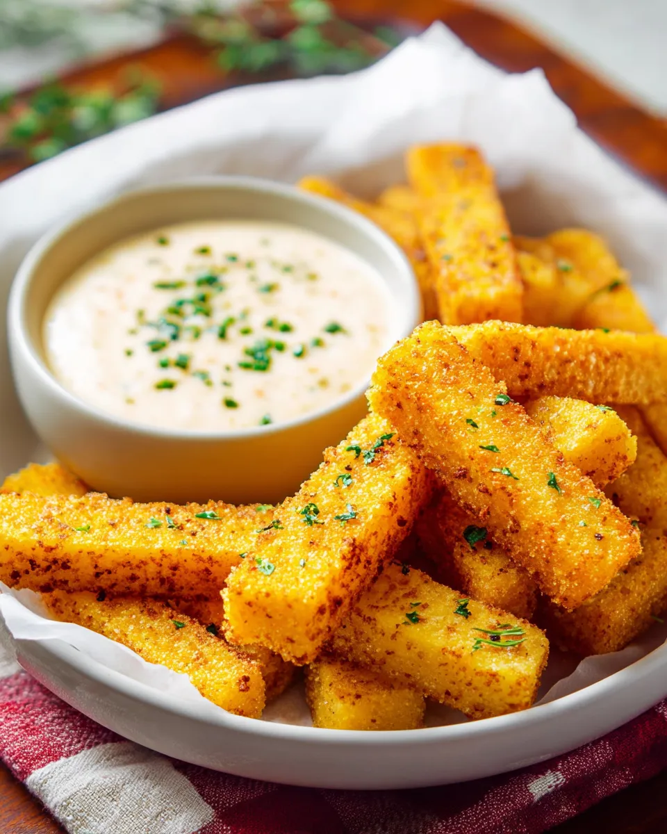 Crispy Polenta Fries with Roasted Garlic Aioli