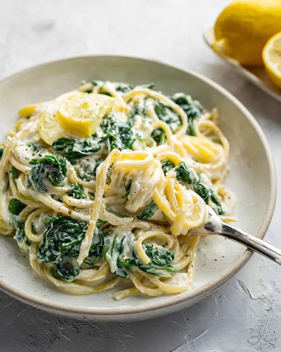 EASY LEMON RICOTTA PASTA & SPINACH