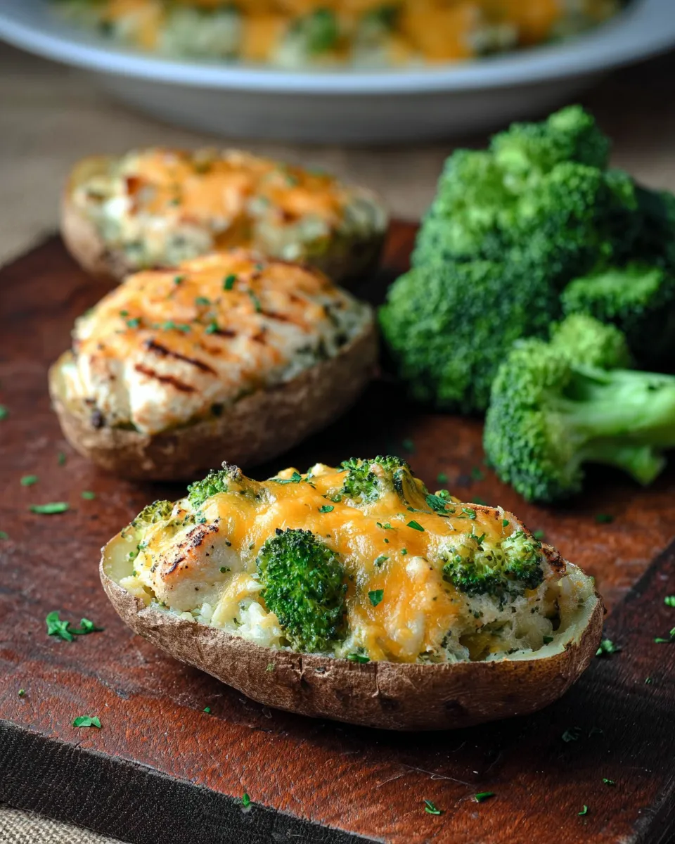 Broccoli Cheddar Twice Baked Potatoes