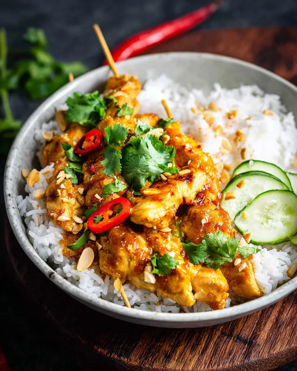 Chicken Satay Rice Bowls