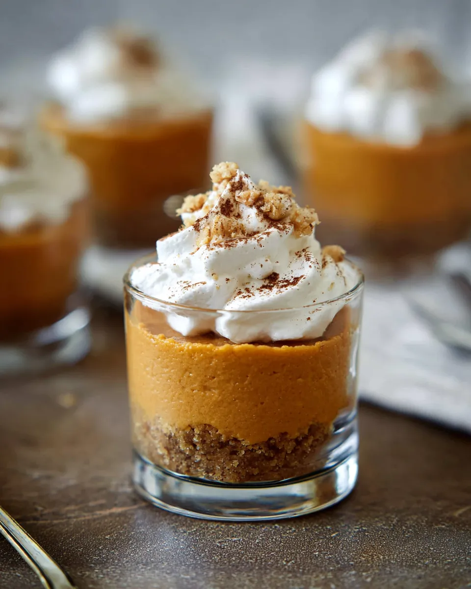 EASY NO BAKE MINI PUMPKIN PIE IN A CUP