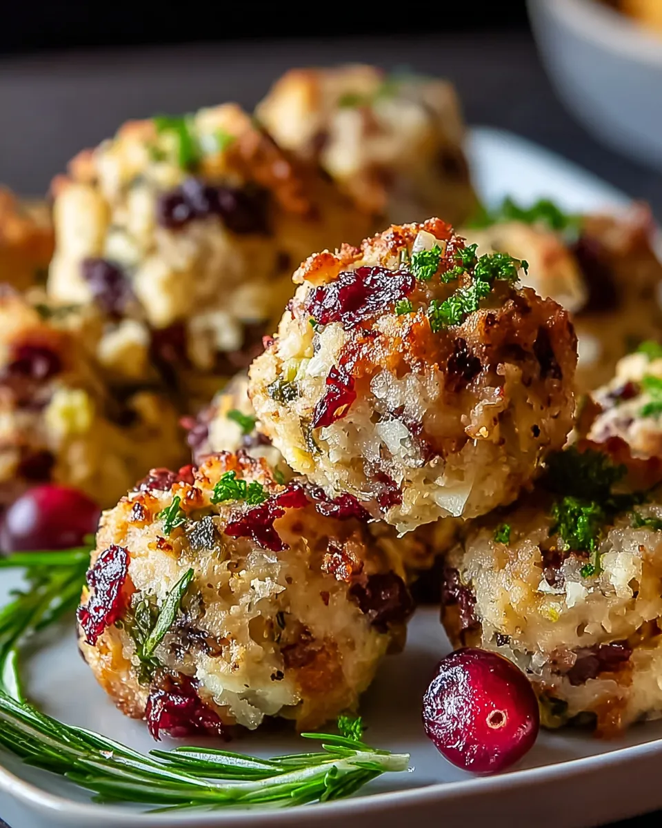 Easy Cranberry Turkey Stuffing Balls Recipe