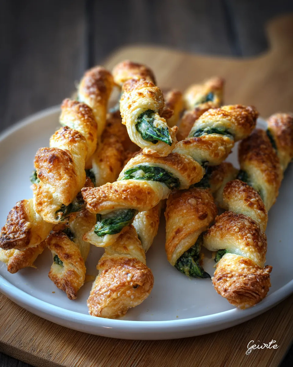 PARMESAN AND SPINACH CHEESE TWISTS