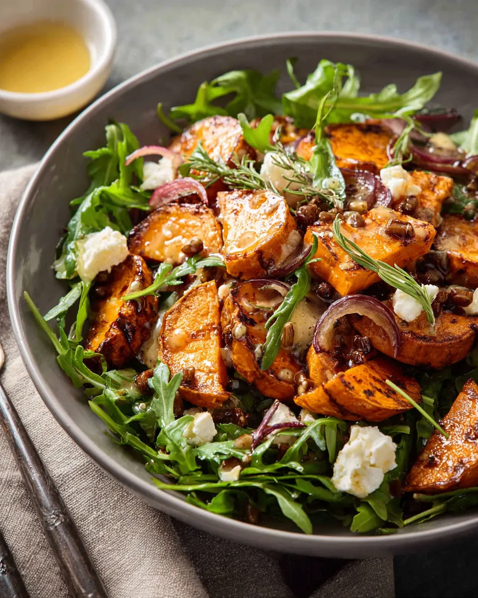 Roasted Sweet Potato Salad with Honey Lemon Dressing