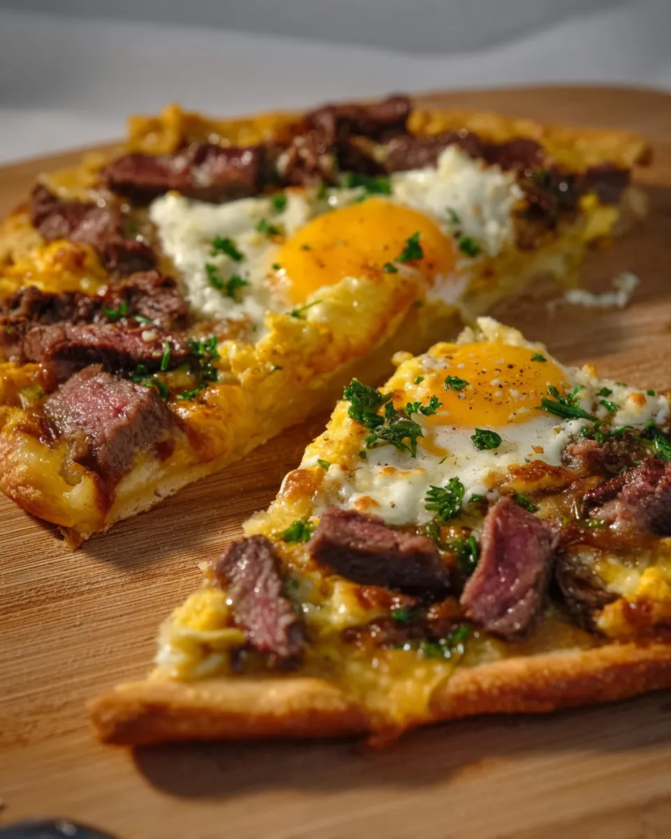 BREAKFAST STEAK PIZZA