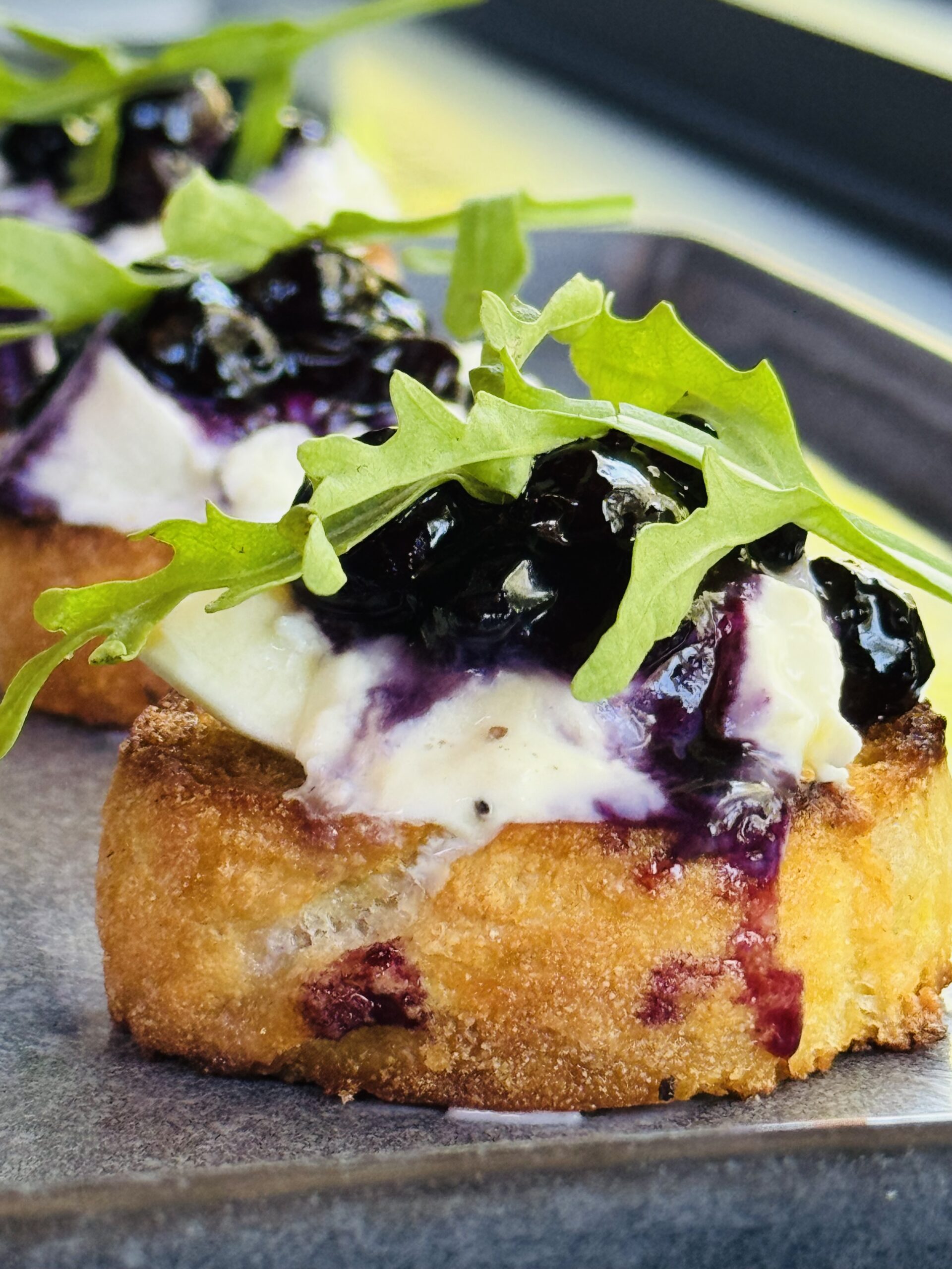 Burrata & Blueberry Jam Crostini