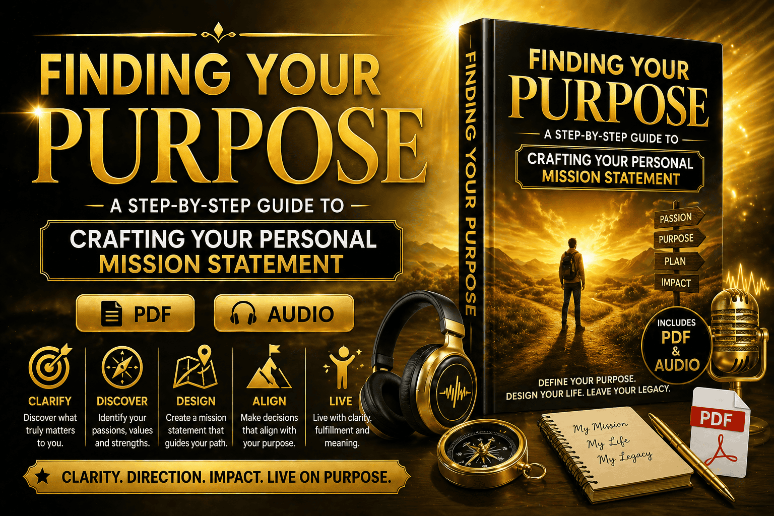 Finding Your Purpose- A Step-by-Step Guide to Crafting Your Personal Mission Statement(From Primary School & Beyond)-pdf/Audio