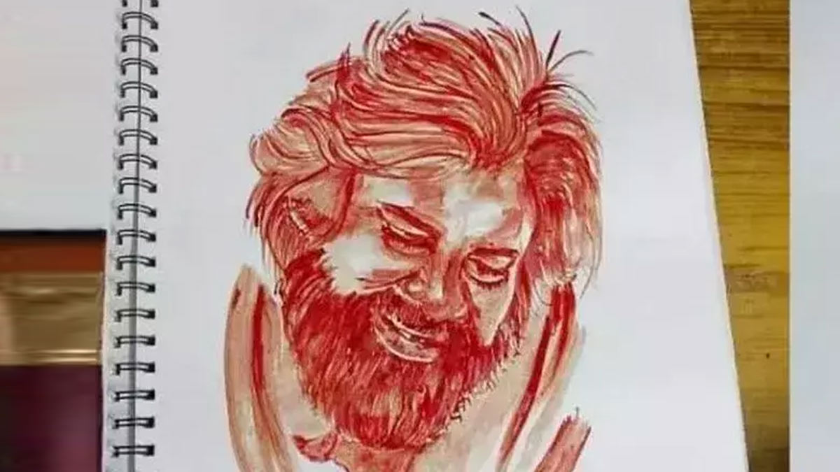 A fan’s blood portrait of Pawan Kalyan draws wild reactions