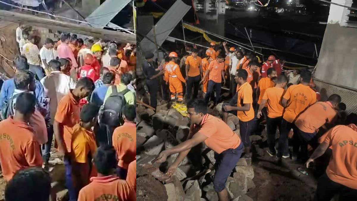 Wall collapse at Simhachalam temple: 8 dead