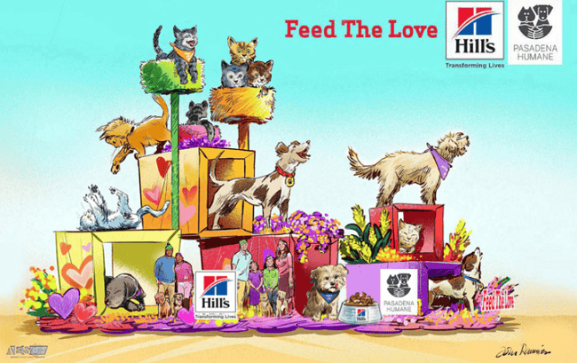 Pasadena Humane Feed the Love 2024 Rose Parade float